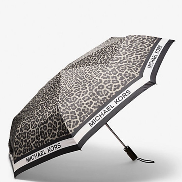 Michael Kors Accessories - Michael Kors Leopard Print Umbrella - Black and Gray NWT $98 on tag